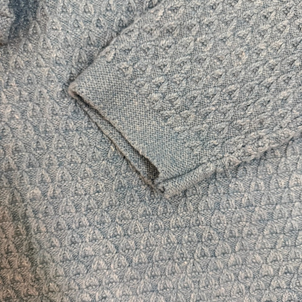 J. Jill Sweater M Light Blue Mixed Knit Textured Side Button Fall Winter - Picture 9 of 11